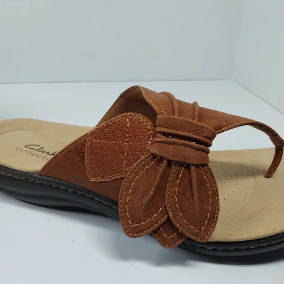 Clarks Collection Laurieann Rae Women SZ 12 Wide Brown Ultimate Comfort Sandals - Picture 12 of 16